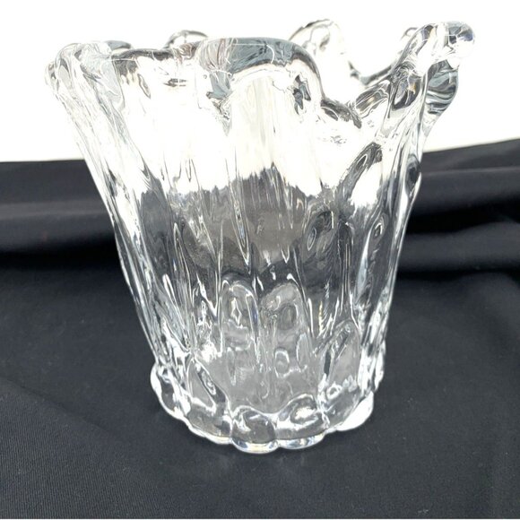 Scandinavian Wave Clear Vase Water Splash Vintage 7.5" Sweden Finland - Picture 4 of 8